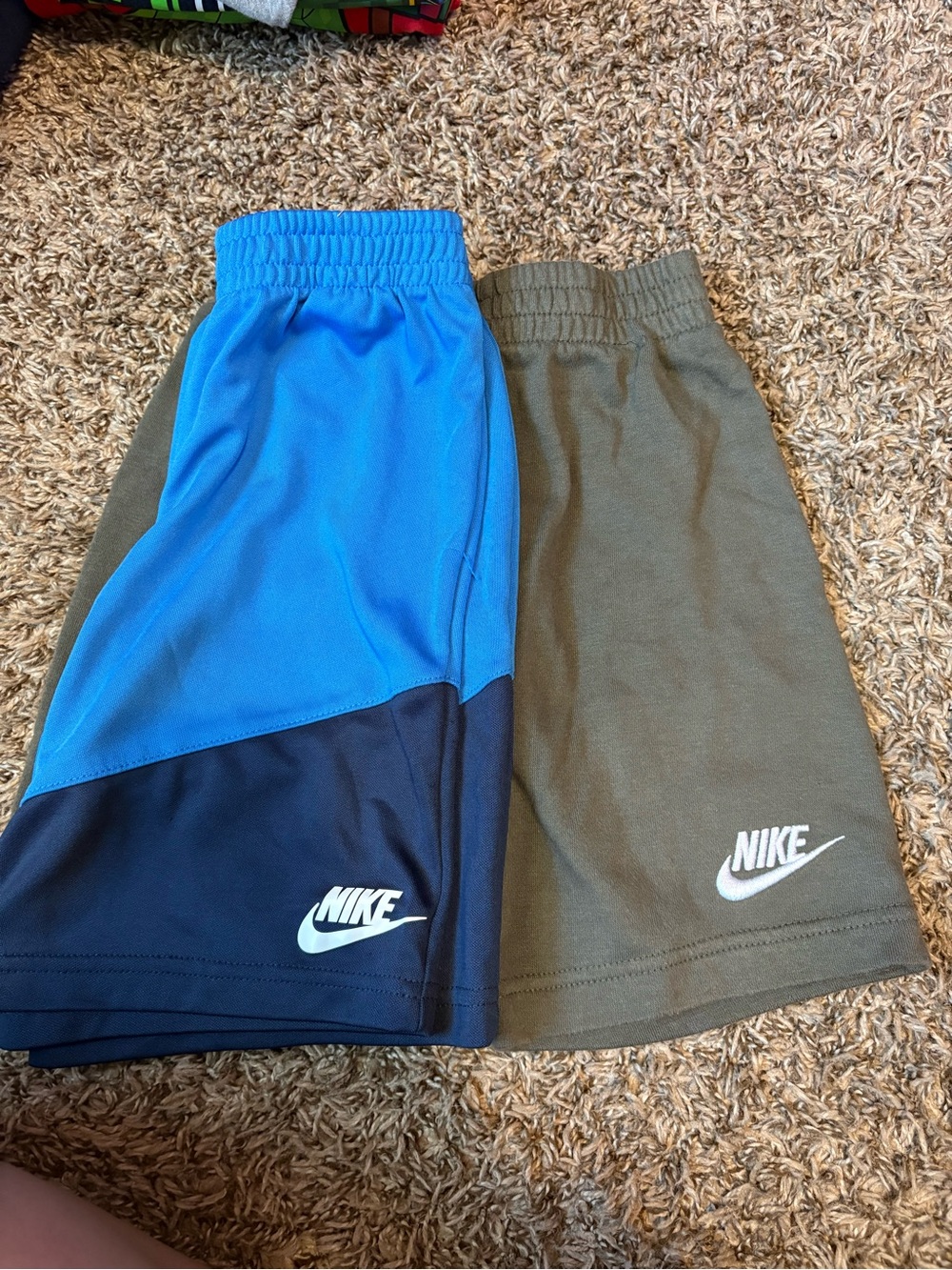 Nike Blue & Olive Kids Athletic Shorts - 2 Pack